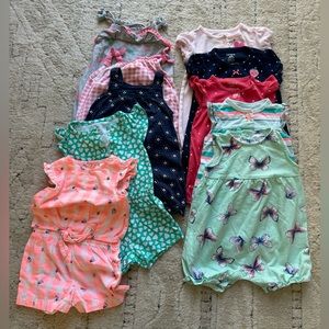 Bundle baby girl rompers, 6 months
